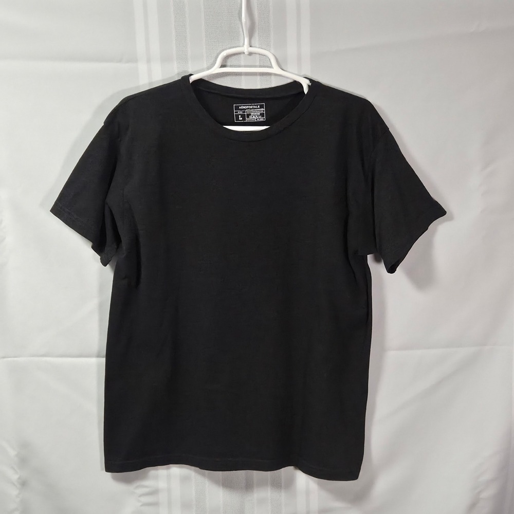 Aeropostale T-Shirt Mens L Gray Short Sleeve Crew Neck Cotton Solid Basic Tee